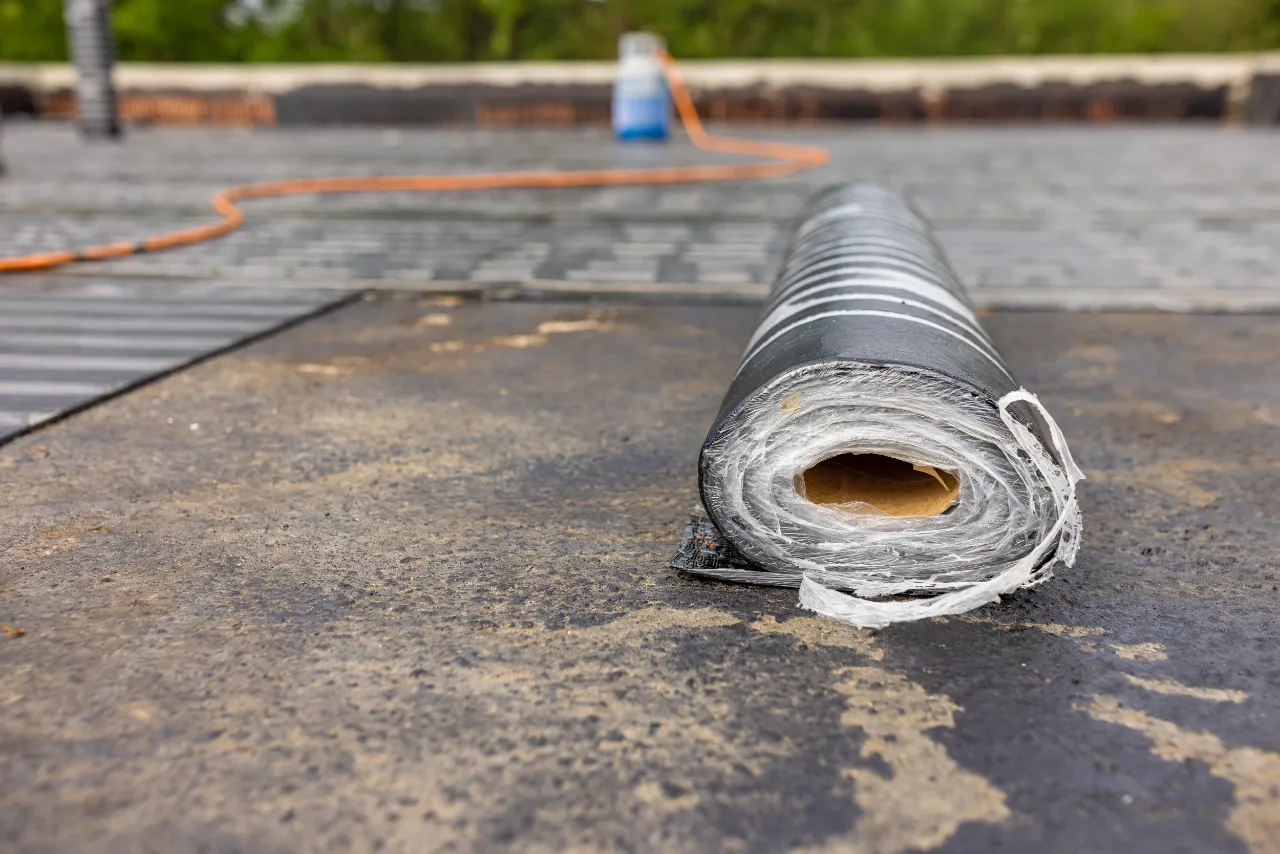 EPDM rubber membrane installed on a flat roof in New York
